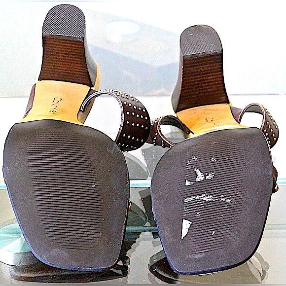 CALVIN KLEIN HIGH HEEL SANDAL BROWN CORAL 8 1/2 NEW Y2K - Picture 6 of 8